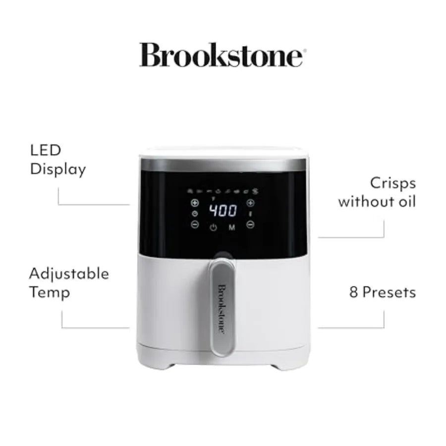 Air Fryer 4.5 Qt 1300W Large Capacity with LED Display 8 Presets Adjustable Temp Oil-Free Kitchen Appliance for Baking Roasting
