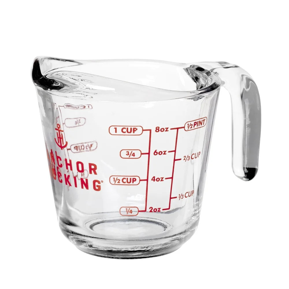 2 Pack Glass Measuring Cups 8oz Tempered Kitchen Utensils Metric Imperial Units Dishwasher Microwave Safe Nesting Design