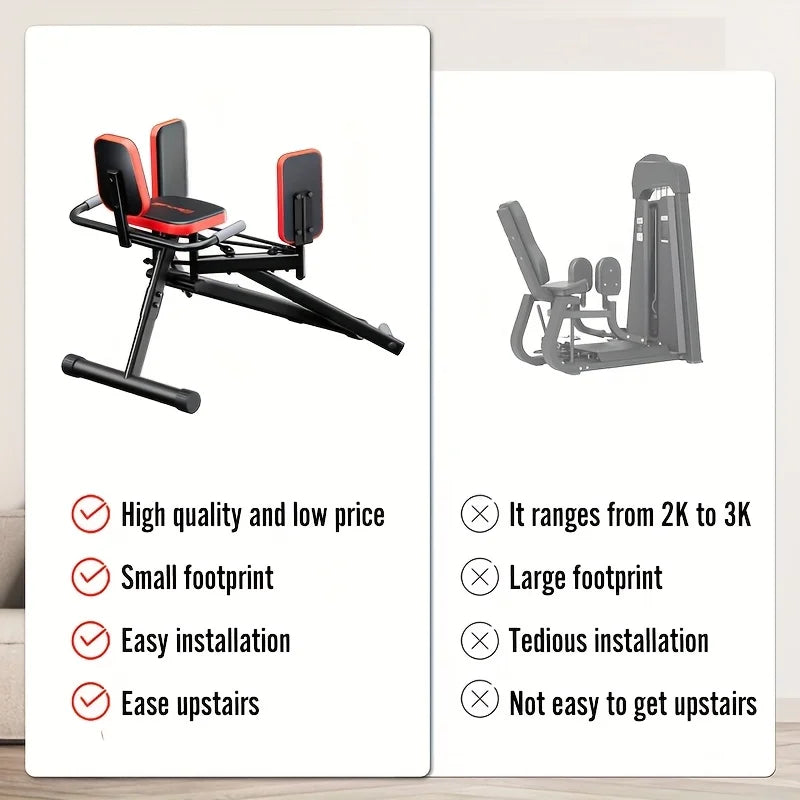 Home hip and thigh exercise equipment, adjustable resistance, leg abduction machine, hip trainer, comes with 2 resistance ropes