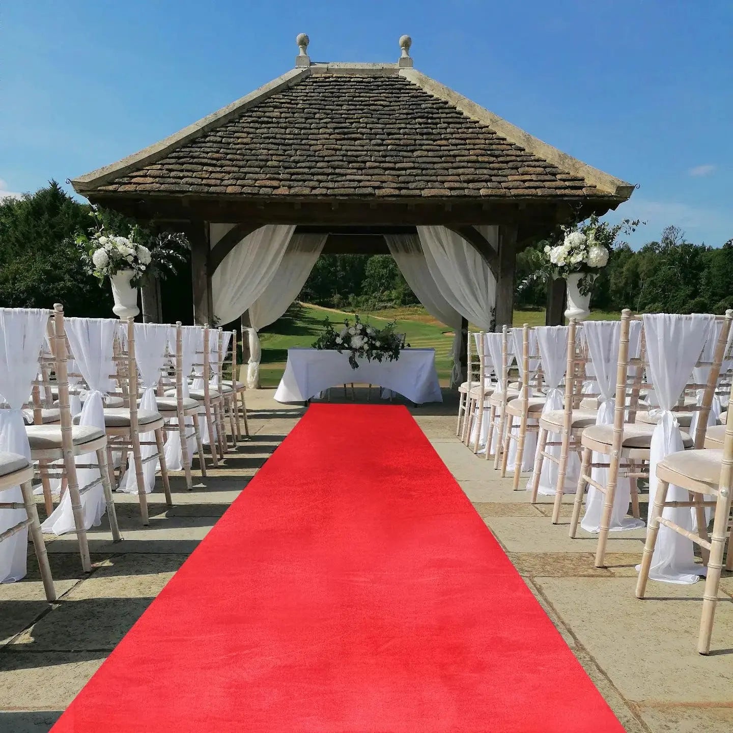 Red Carpet Runner for Party Velvet Aisle Runner for Wedding Ceremony 1 Piece-4.5ft x 20ft FT Red Aisle Runners with Carpet Tape