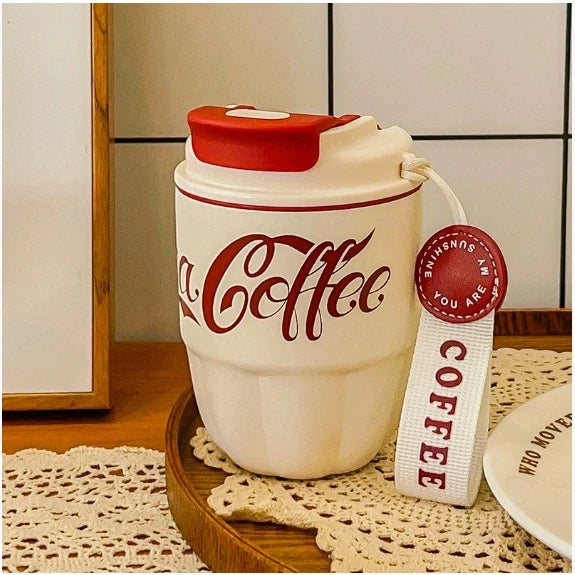 Coffee cup, insulated cup, dual drink cup, portable Coca Cola pumpkin cup, car mini insulated cup