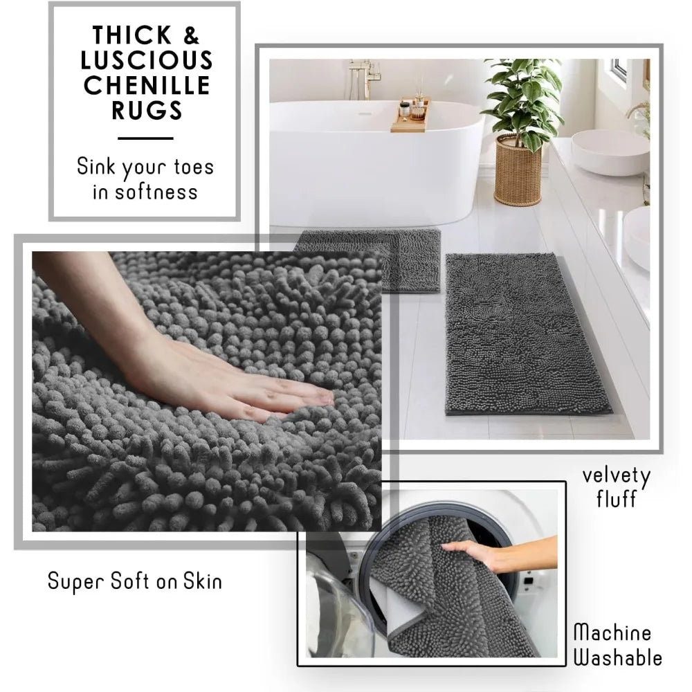 27-Piece Grey Bathroom Set with Shower Caddy, Rugs, Curtain, and Accessories for Spa-Like Decor