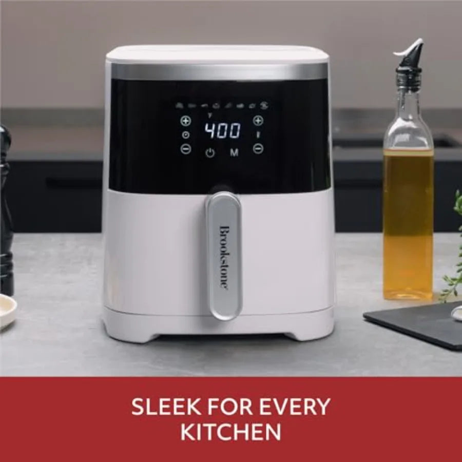 Air Fryer 4.5 Qt 1300W Large Capacity with LED Display 8 Presets Adjustable Temp Oil-Free Kitchen Appliance for Baking Roasting
