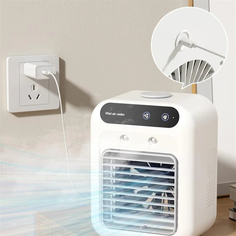 Portable Air Cooler Fan with Water Cooling - Mini USB Air Conditioner for Room, Office, Car & Personal Space