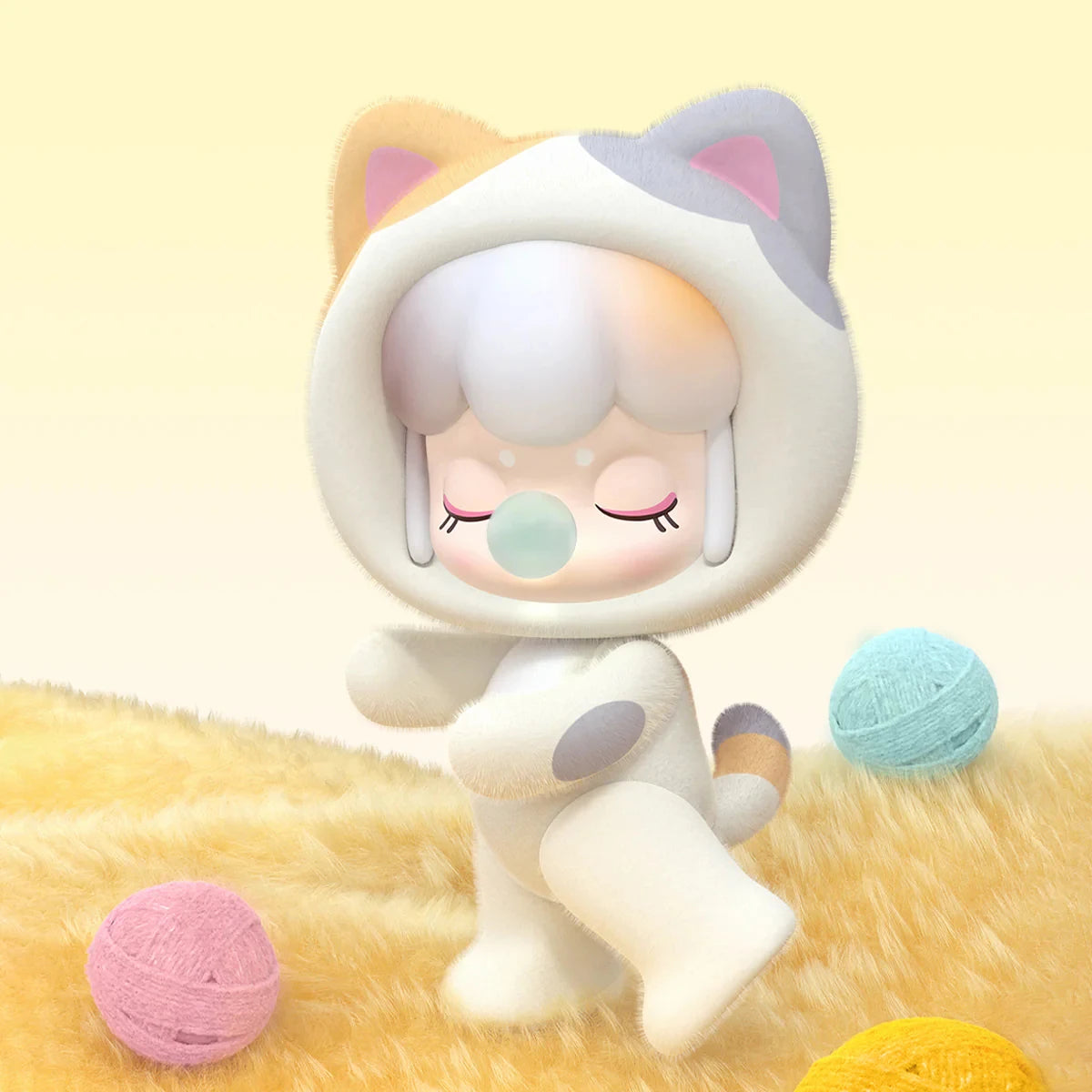 ROBOTIME Rolife BabyNanci Fluffy Party Blind Box Poseable Figure with Mini Friend Rotatable Head Limbs Christmas Gift for Girls