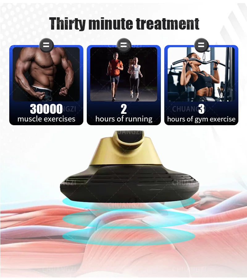 Professional RF MYOslim Body Sculpting Machine Electric Fat Burning Slimming Muscle Stimulator 15 Tes 6500W 5 Handle Neo