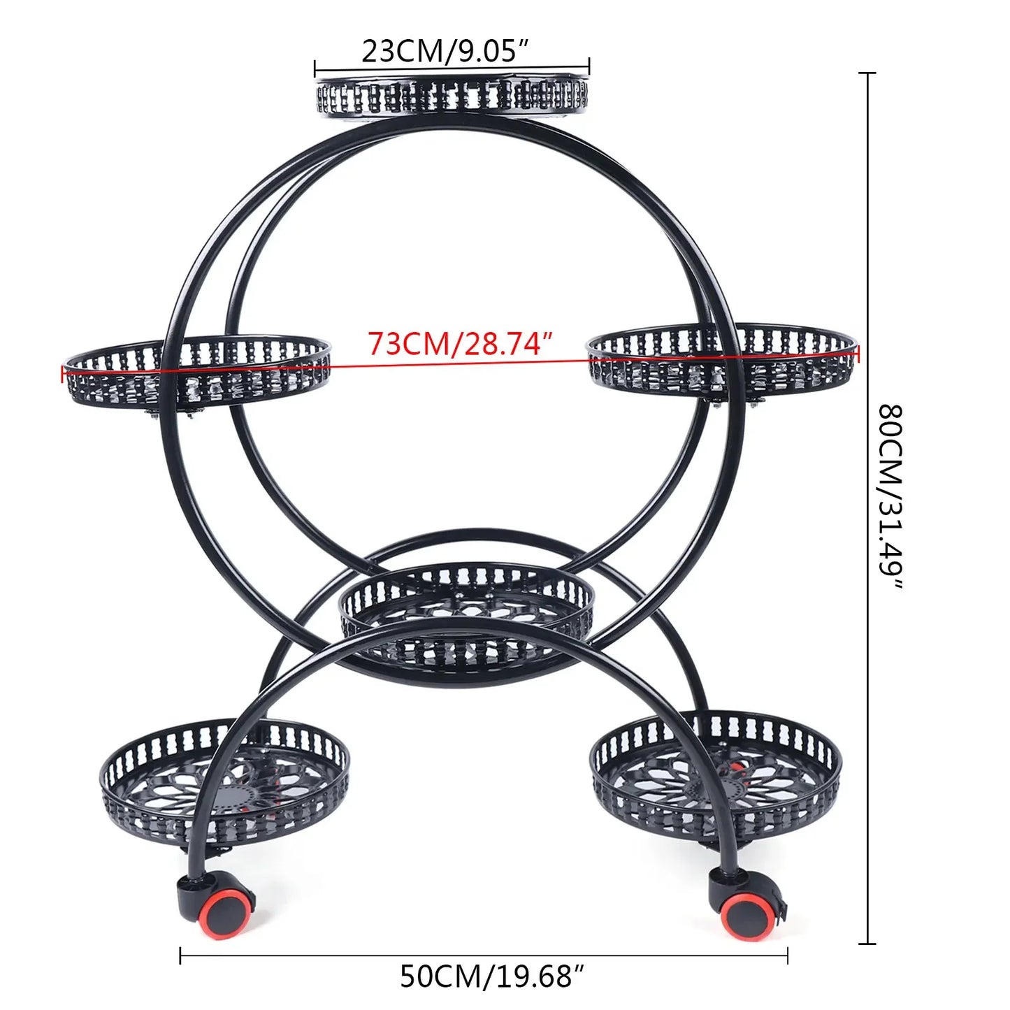 Metal Plant Stands 6 Pots Plants Flower Stand for Patio Garden Living Room Corner Balcony Bedroom Black / White