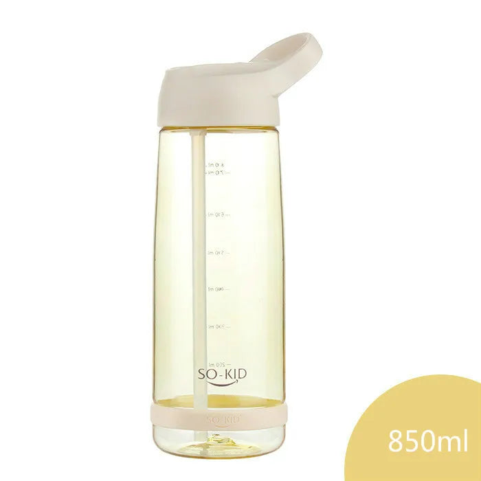 Outdoor Water Bottle with Straw Sports Bottles Leak Proof Eco-friendly Children School with Lid Hiking Camping Plastic BPA Free