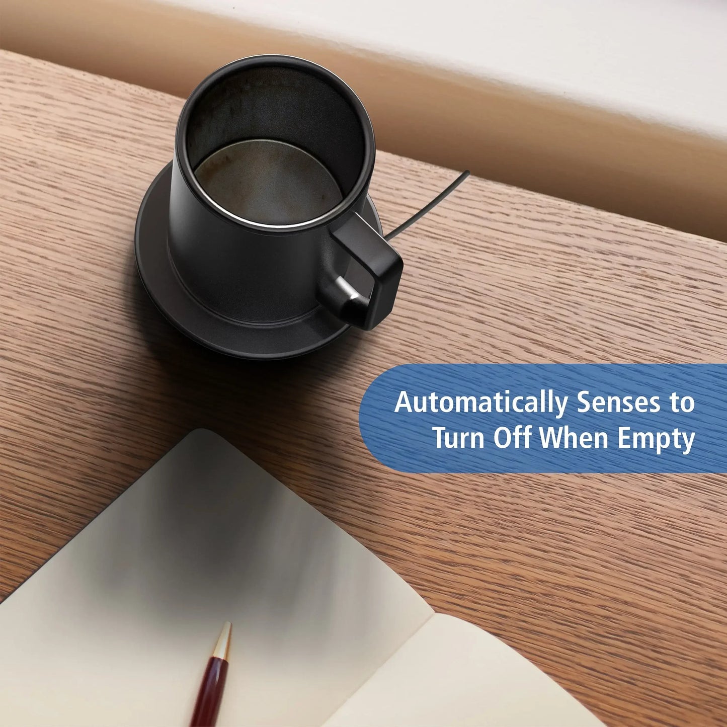 12oz Smart Warming Coffee Mug | Heated Coaster Set | Stainless Steel Travel Cup | Office Home Hot Drink Solution