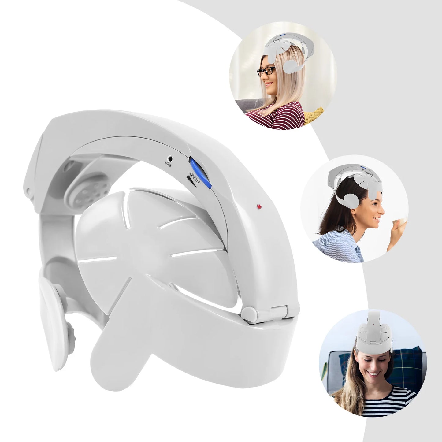 Electric Head Massager, Electric Massage Helmet, Multi Acupoint Head Massager, Brain Relax