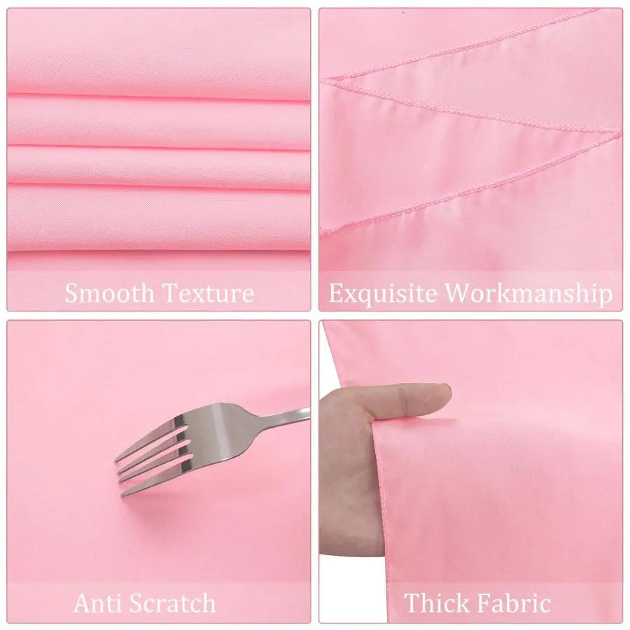 Pack Premium Pink Tablecloth 60 x 102 Inch, Rectangle Table Clothes for 6 Foot Rectangle Tables Washable Polyester Fabric Table