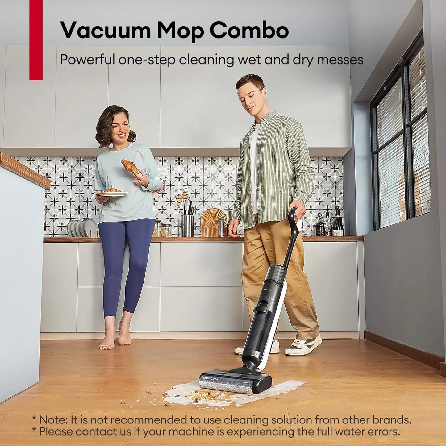Cordless Wet Dry Vacuum Mop Combo with Self-Cleaning, 50min Runtime, Smart Detection for Hard Floors