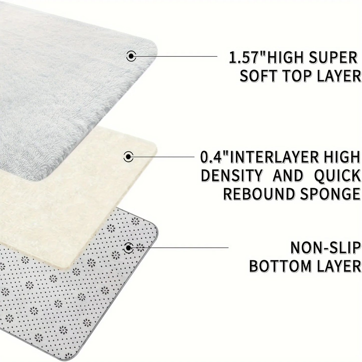 Fluffy Large Carpet for Living Room White Non-Slip Machine Washable Plush Area Rugs for Bedroom Soft Thick Floor Mats