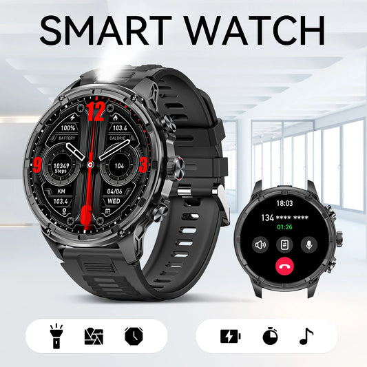 LaNikar New Military Smart Watches for Men 1.85”HD Rugged Smart Watch 710mAh Battery 100+ Sports Modes Heart Rate Sleep Monitor