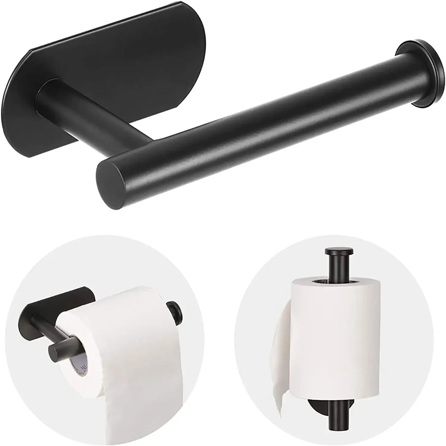 Toilet Paper Holder Wall Mount for Bathroom, SUS 304 Stainless Steel Command Strip Toilet Paper Roll Holder Stick On Wall
