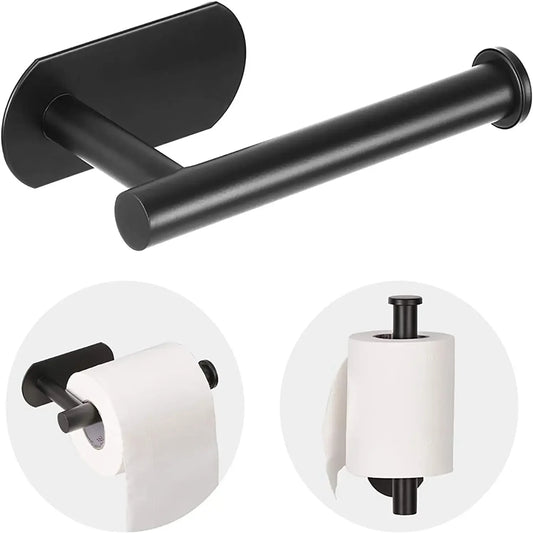 Toilet Paper Holder Wall Mount for Bathroom, SUS 304 Stainless Steel Command Strip Toilet Paper Roll Holder Stick On Wall