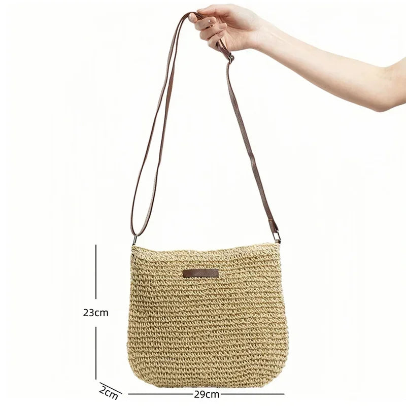 Elegant Light Paper Rope Bag - Bohemian Handmade Style, Hot-Selling Beach/Casual Bag (Crossbody & Shoulder Tote)