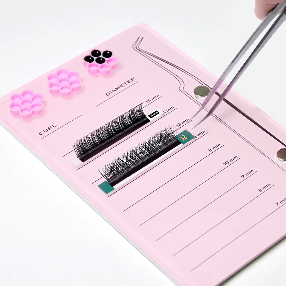 Eyelash Extension Scale Holder Wholesale Magnetic Acrylic Lash Board with Glue Pallet Cup False Eyelashes Pad Makeup Tools