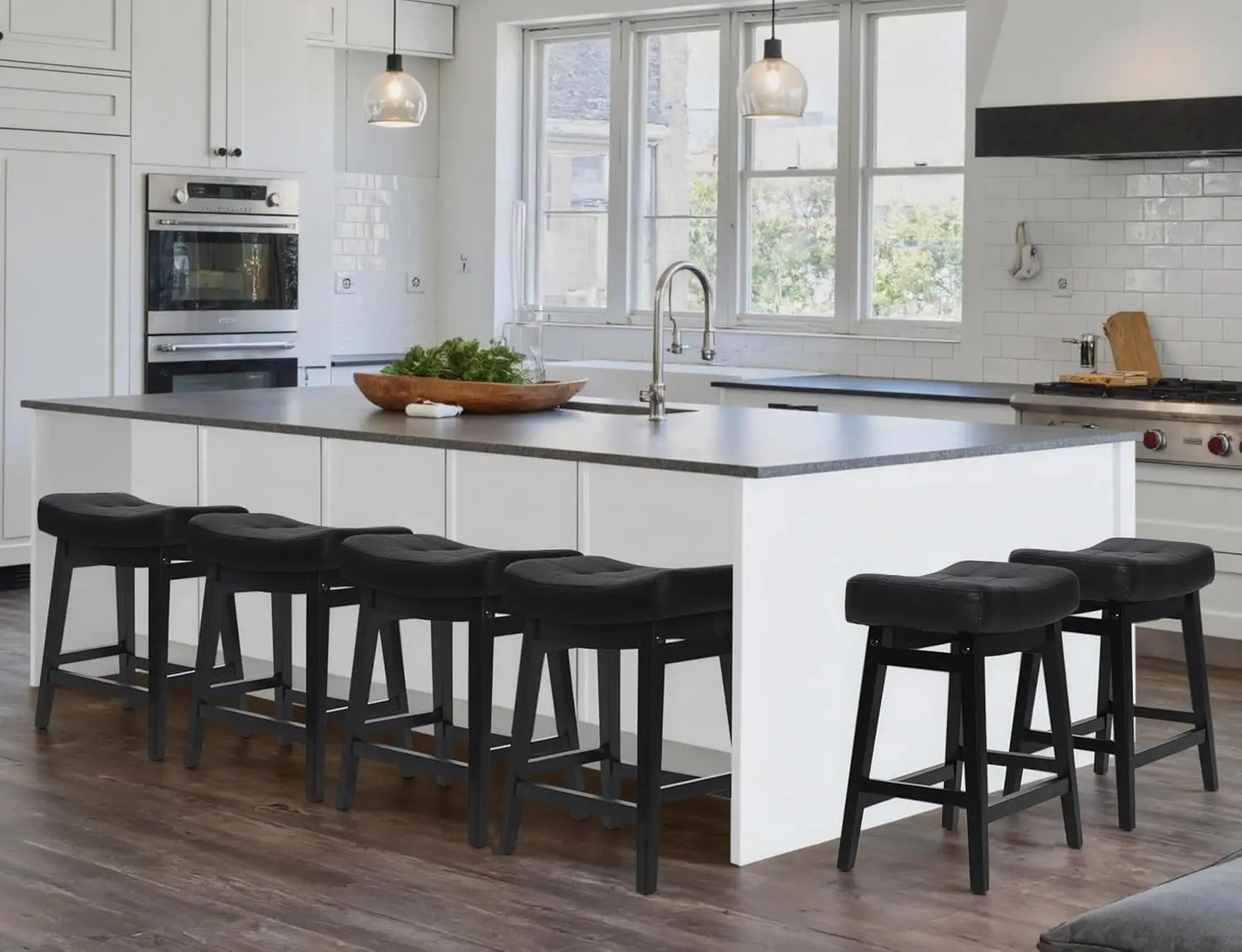 Counter Height Bar Stools Set of 6 for Kitchen Counter, Backless Farmhouse Island Short Barstools No Back with, Customized