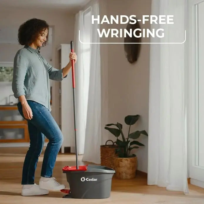 Easy Wring Spin Mop & Bucket with 3 Extra Refills, Hands-Free Wringing, Deep Cleaning Microfiber, 360° Rotation, 48" Telescopic Handle