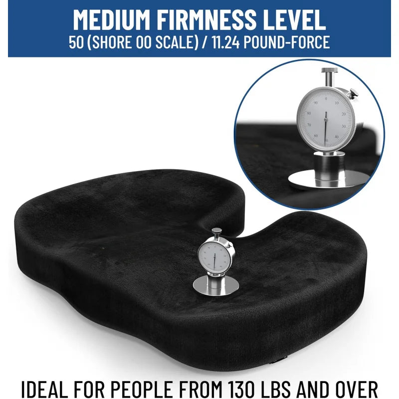 Doctor Recommended Memory Foam Seat Cushion for Office Chairs & Car - Ergonomic Office Desk Accessories