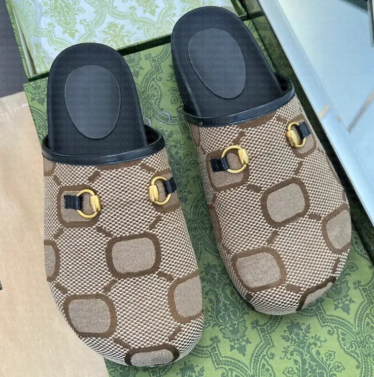 Designer High-End VersionGMen's and women's casual mule shoes with, flat-soled, versatile street wear