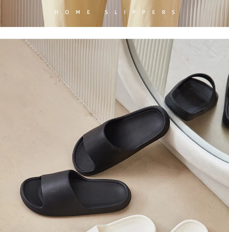 EVA Men Sandals Flip Flops Man Slippers Solid Color Simple Non-slip Soft Sole Comfortable Shower Slippers Outdoor Couple Shoes