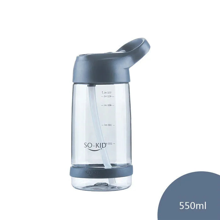 Outdoor Water Bottle with Straw Sports Bottles Leak Proof Eco-friendly Children School with Lid Hiking Camping Plastic BPA Free