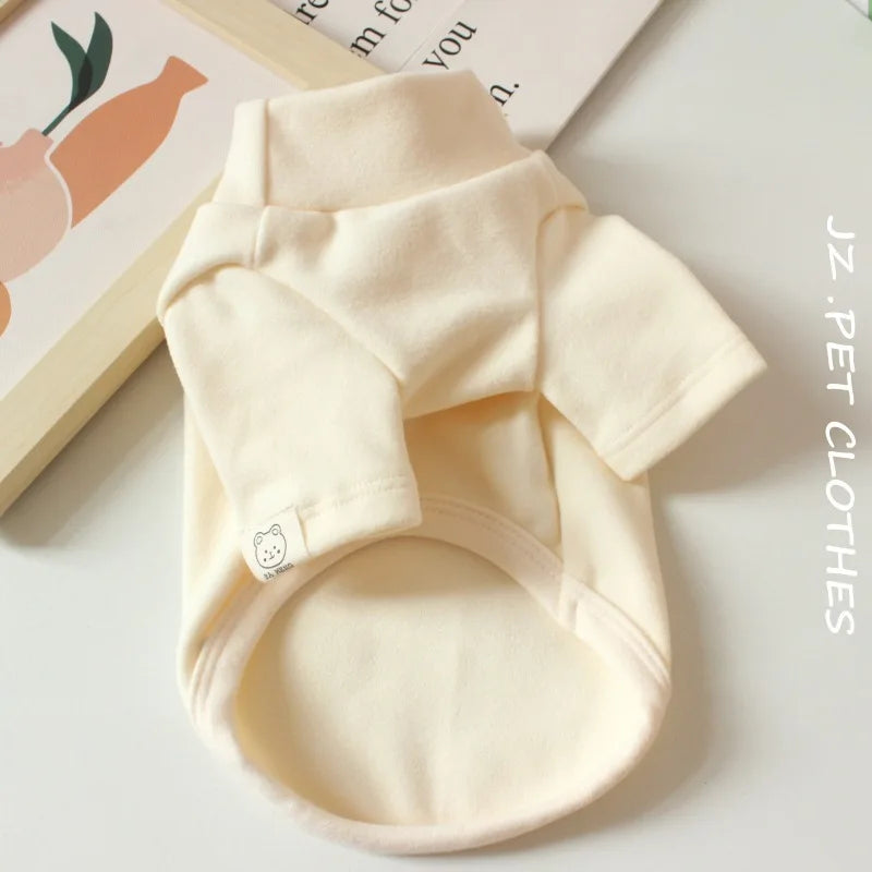 Warm Puppy Base Shirt Pet Solid Color T-shirt Autumn Winter Cute Puppy Clothes For Small Dogs Thai Teddy & Cats Cozy Pet Apparel