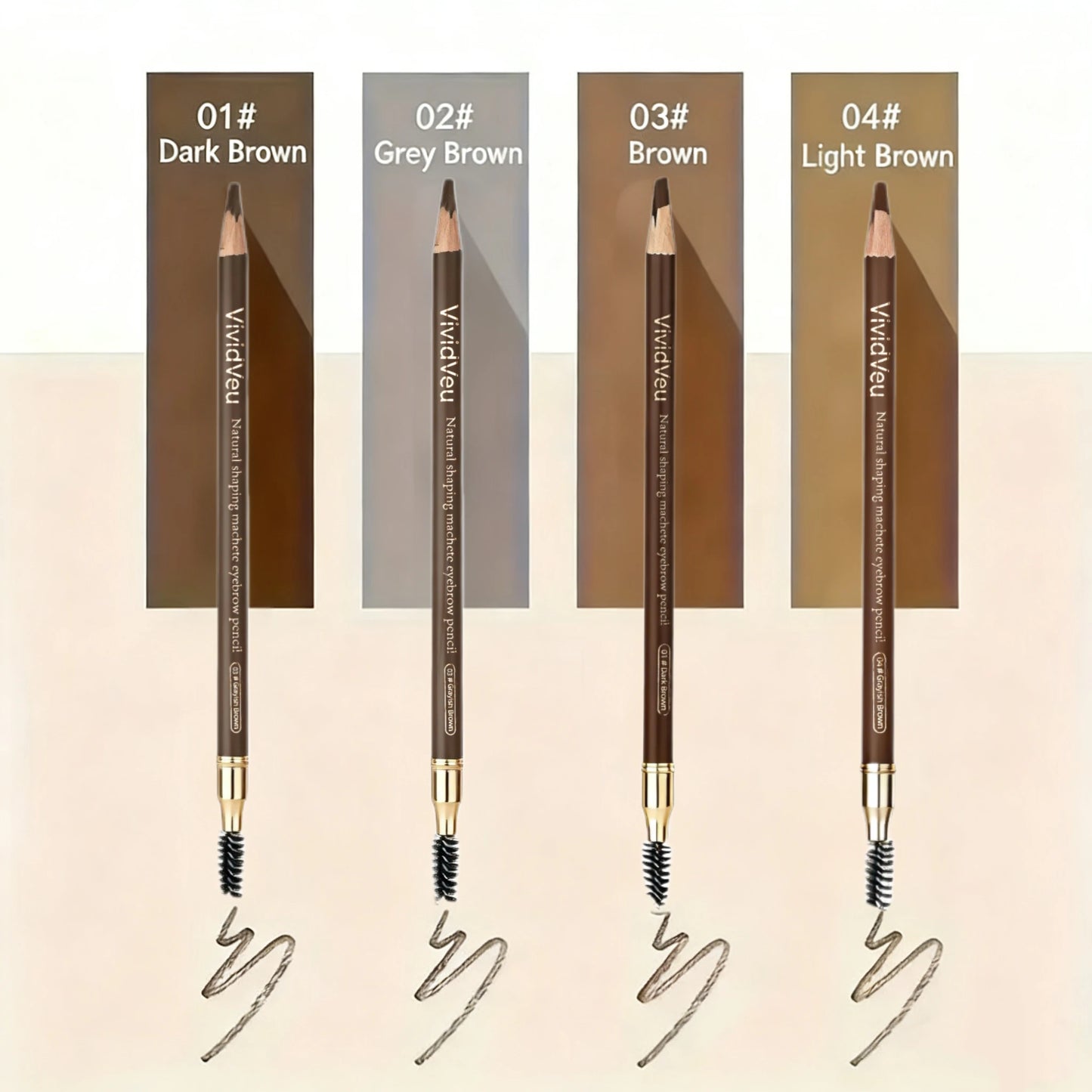 4 ultimate waterproof eyebrow pencils, smudge-proof, long-lasting formula, for creating natural, perfect eyebrows.