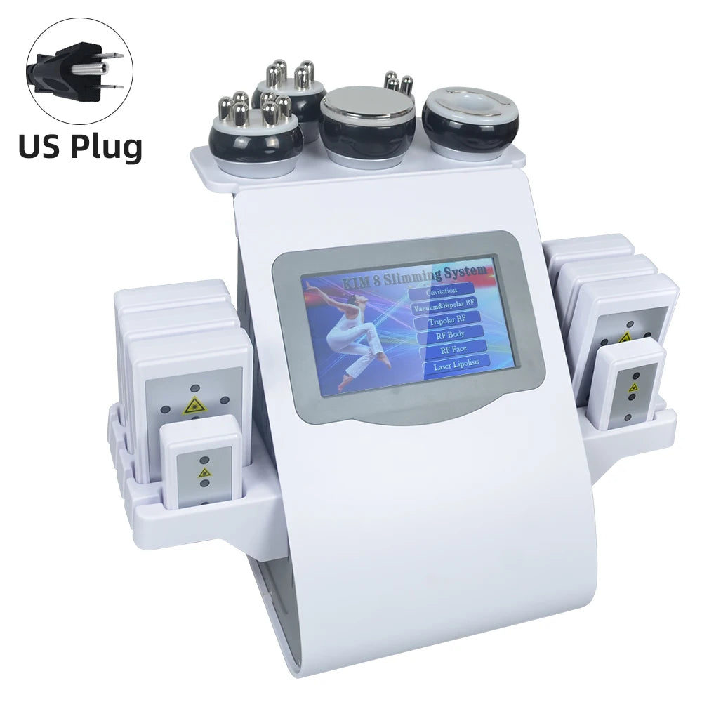 6 In 1 40K Ultrasonic Cavitation Machine Weight Loss Skin Lift Tightening Vacuum Lipo KIM8 Body Slimming Machine Body Shaping