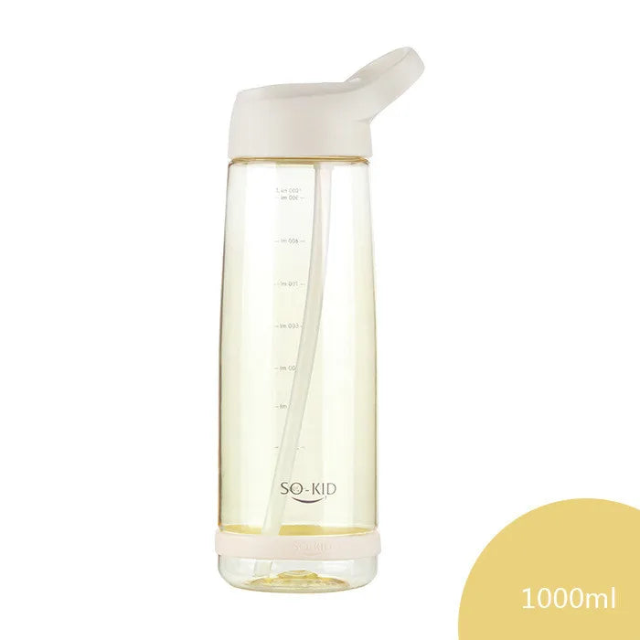 Outdoor Water Bottle with Straw Sports Bottles Leak Proof Eco-friendly Children School with Lid Hiking Camping Plastic BPA Free