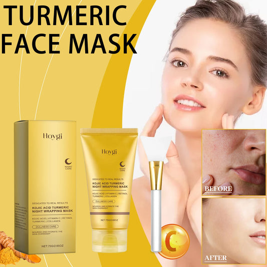 Hoygi Turmeric Face Mask Peel off Mask Wrapping Night Deep Cleansing Pores Oil Control for Brightening Rejevenation Skin Care