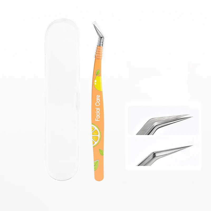 【B】False Eyelash Tweezers Lash Extension Stainless Steel Scrapbook Sticker Tape Picking Straight Head Elbow Tweezers DIY Crafts