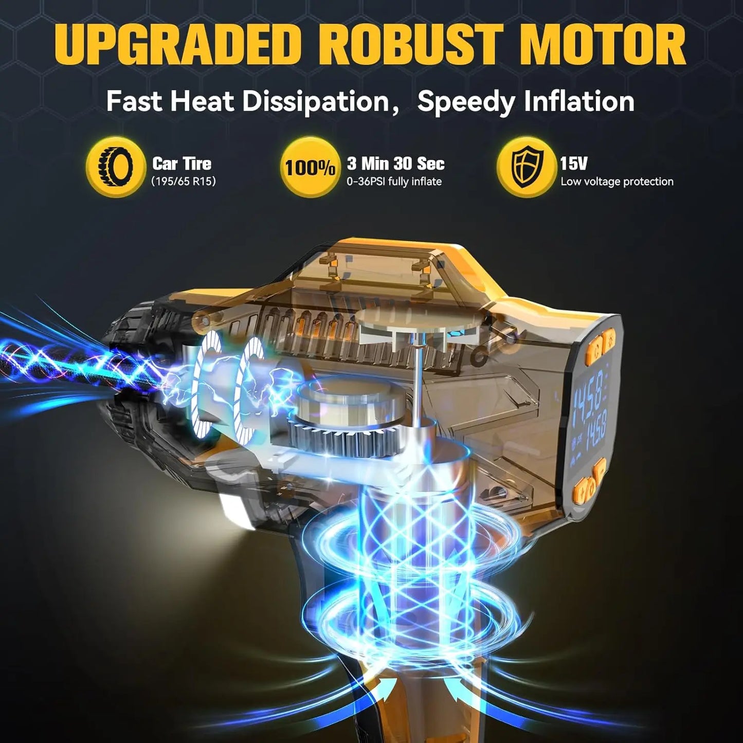 DEWALT Cordless Digital Tire Inflator Kit Precision Gauge up to 160 PSI Car Maintenance Tool with Inflatable Pump