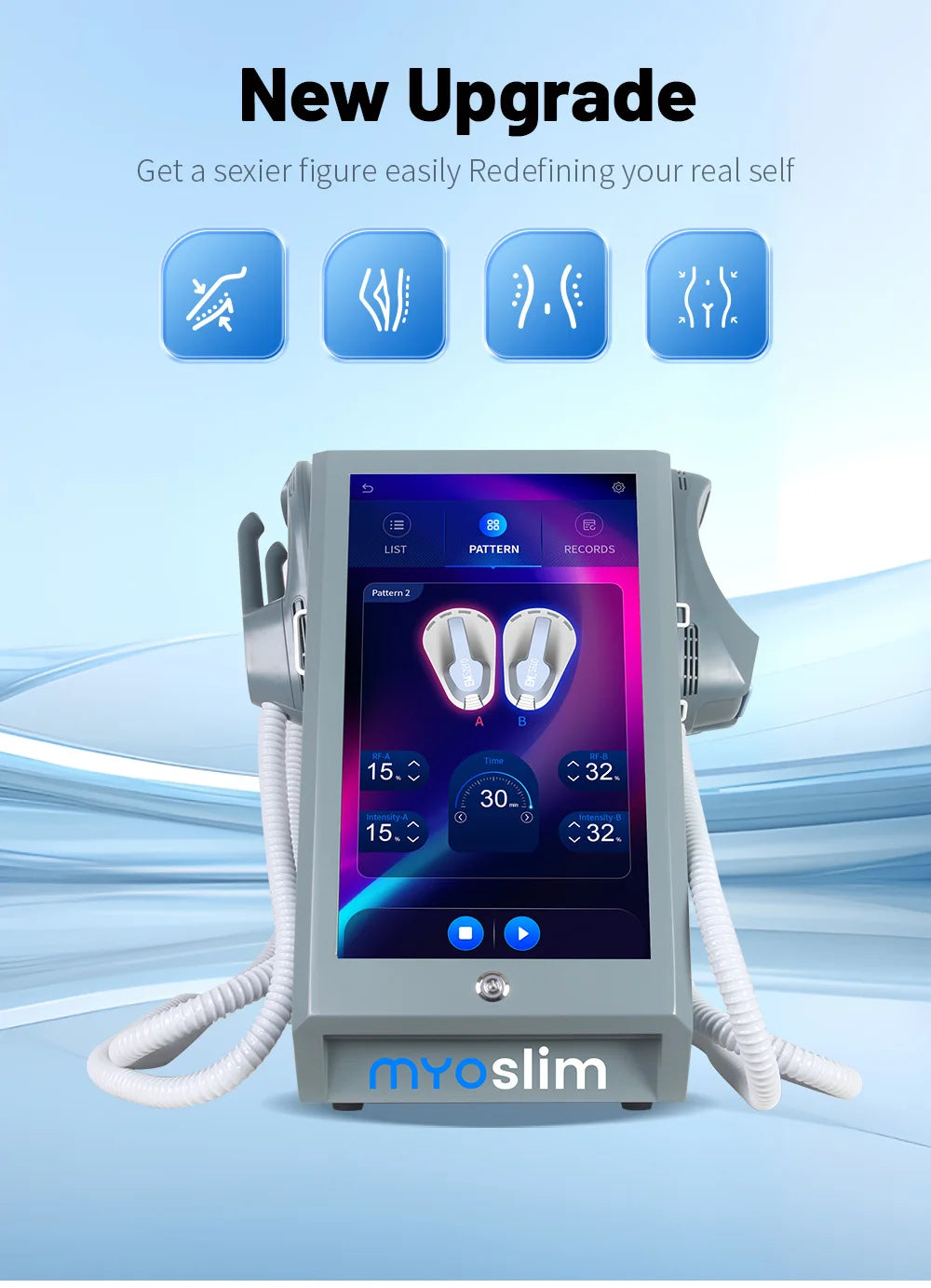 MYOslim Professional 6500W  EMSzero RF Body Slimming Sculpting Machine Muscle Building Fat Burning Equipped with pelvic cushion