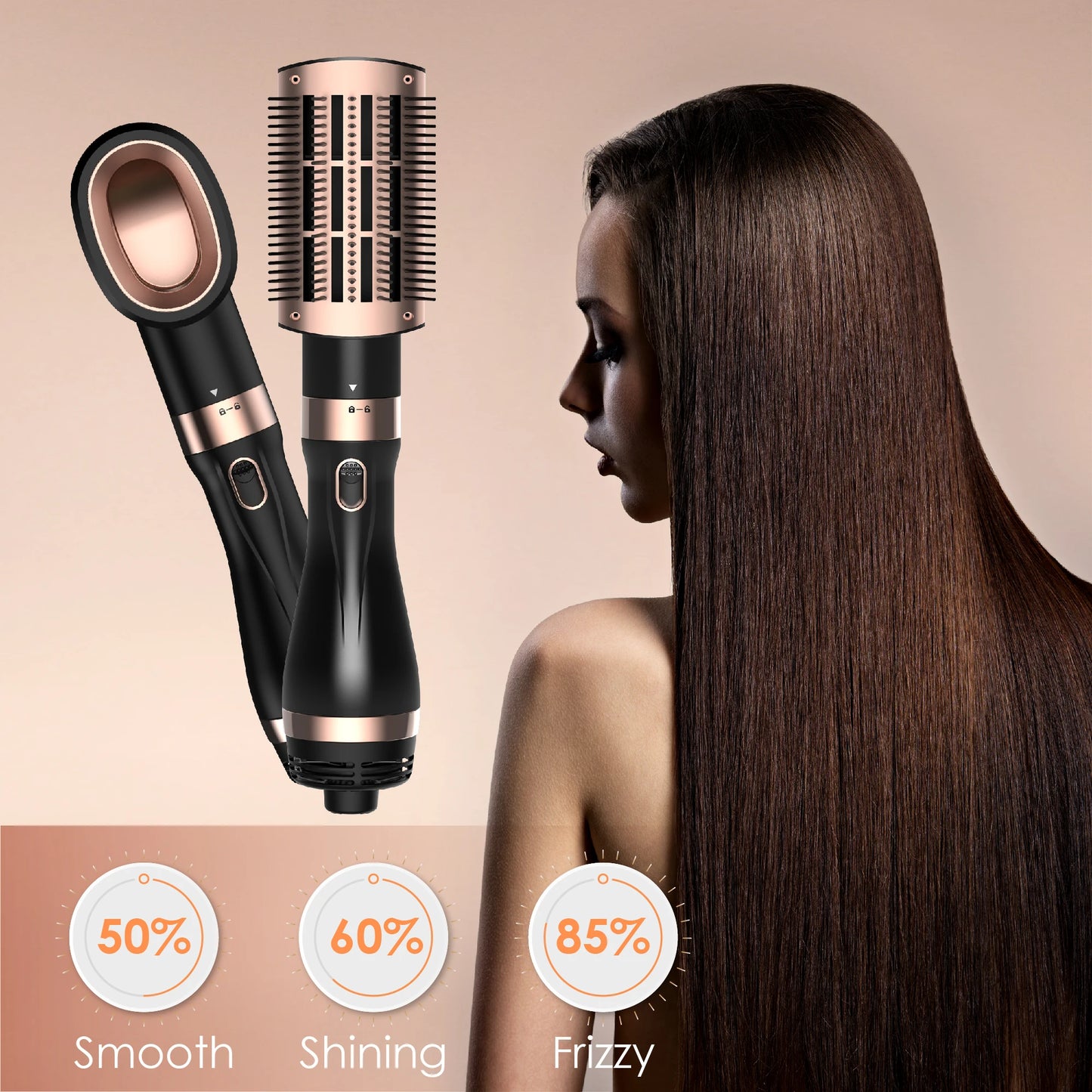 Nicebay Hair Dryer Brush, Hot Air Brush, Blow Dryer Brush Tool Set, Round Blowout Hot Air Brush Straightener Curling in One