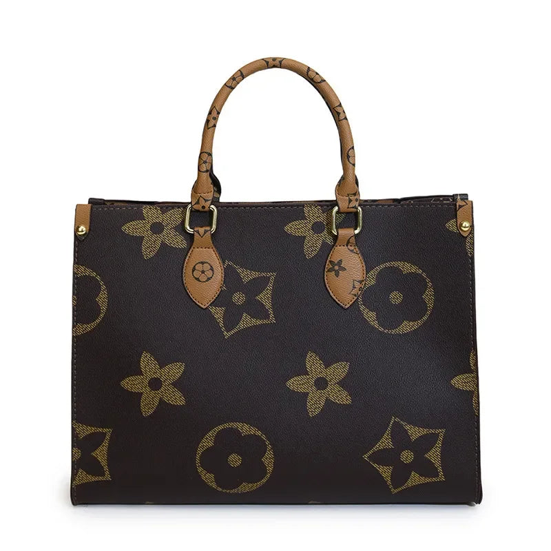 Free Shipping 2026s Designer New Print Large Capacity Tote Bag Women Fashion Versatile Shoulder Bag Simple Commuter handbag Coff