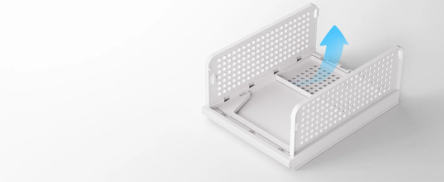 SNSLXH 5 Pack Stackable Closet Storage Basket Multifunctional & Foldable Closet Organizer for Bathroom Kitchen Laundry Room