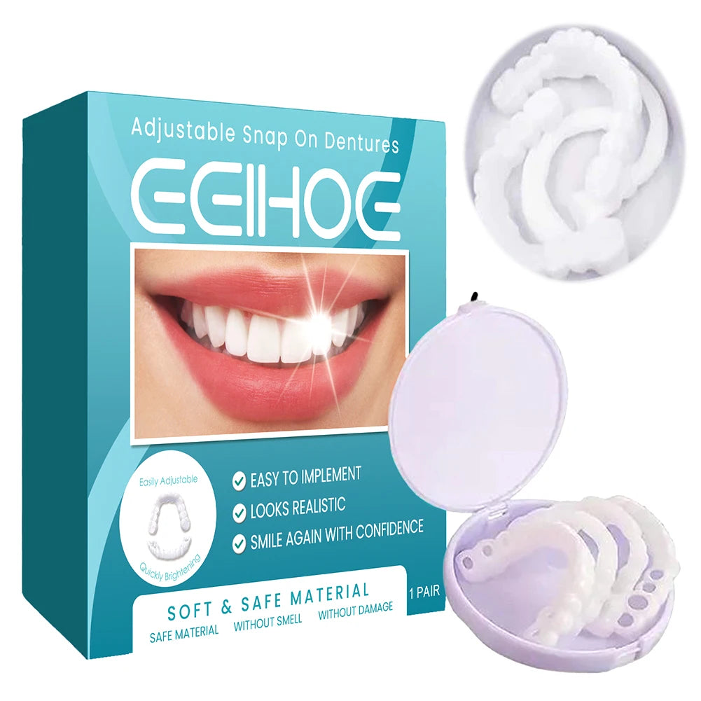 Adjustable Dentures Teeth Veneers Restoration Dentures Decorate  Imitation Tooth Cover Clip in Veneers Teeth for Men Women