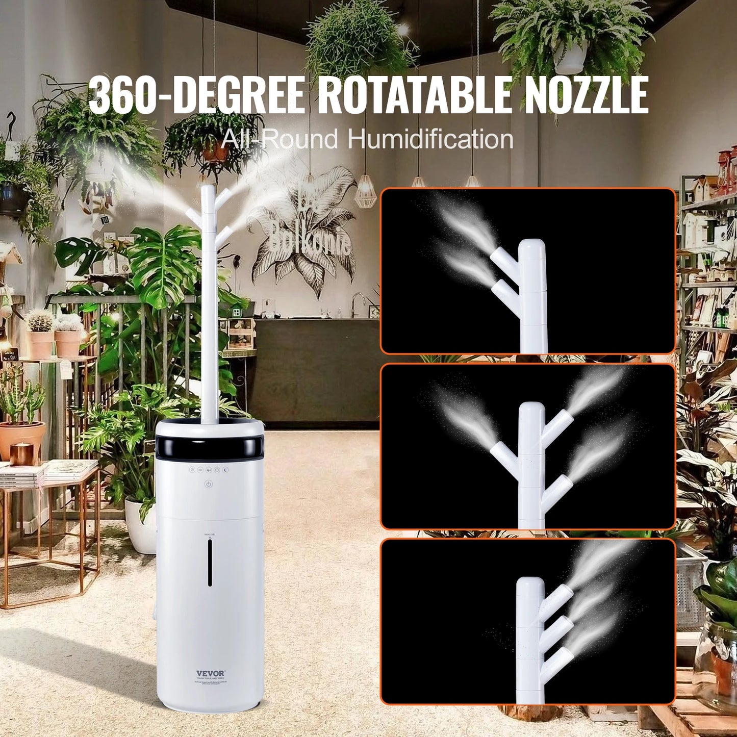 SucceBuy Humidifier for Home Large Room Commercial Humidifier for Whole House 16L Water Tank 12h Timer Auto Shut-Off Greenhouse