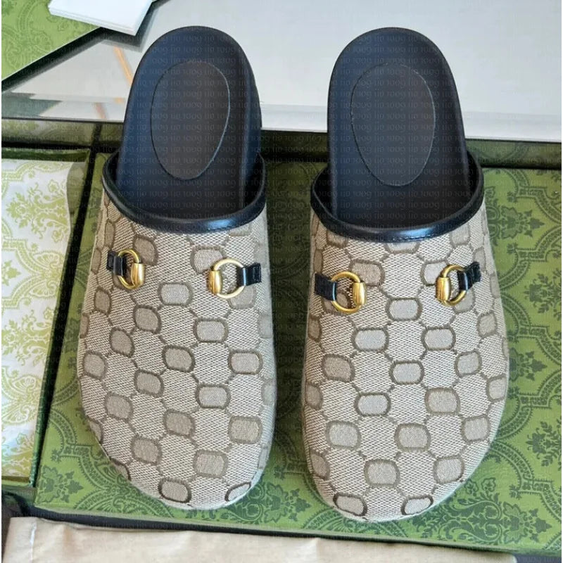 Designer High-End VersionGMen's and women's casual mule shoes with, flat-soled, versatile street wear