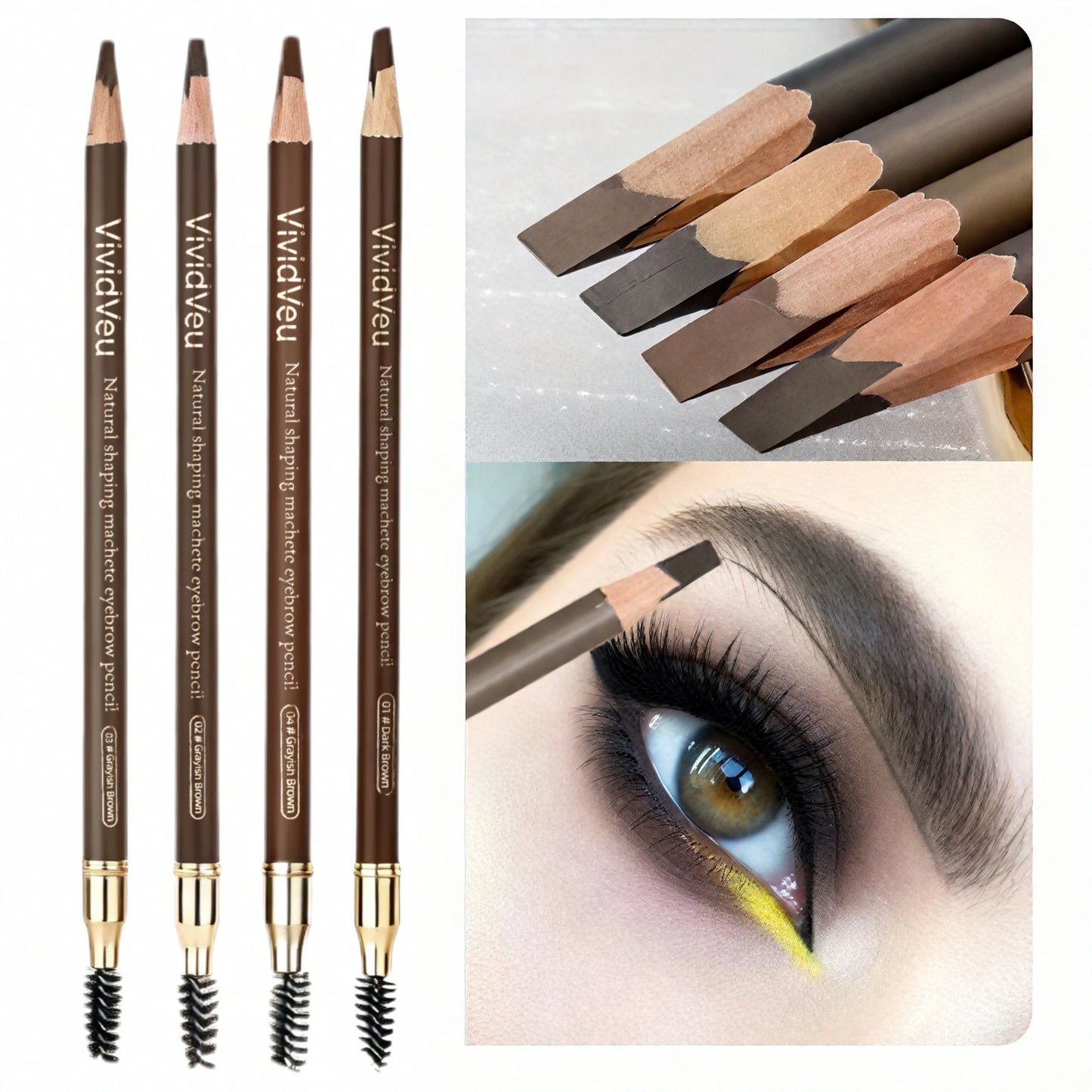 4 ultimate waterproof eyebrow pencils, smudge-proof, long-lasting formula, for creating natural, perfect eyebrows.