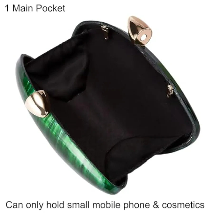 Acrylic Shell Handbag Removable Chain Crossbody Shoulder Evening Bag Clutch Purse for Women Formal Wedding Party Prom