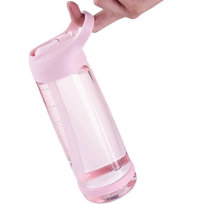 Outdoor Water Bottle with Straw Sports Bottles Leak Proof Eco-friendly Children School with Lid Hiking Camping Plastic BPA Free